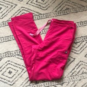 WOMENS FIGS SCRUBS YOLA PANTS HOT PINK